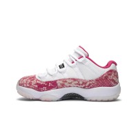 Air Jordan 11 Low 'Pink Snakeskin' AH7860-106 - Stylish White & Pink Sneaker with Snakeskin Texture and Icy Outsole