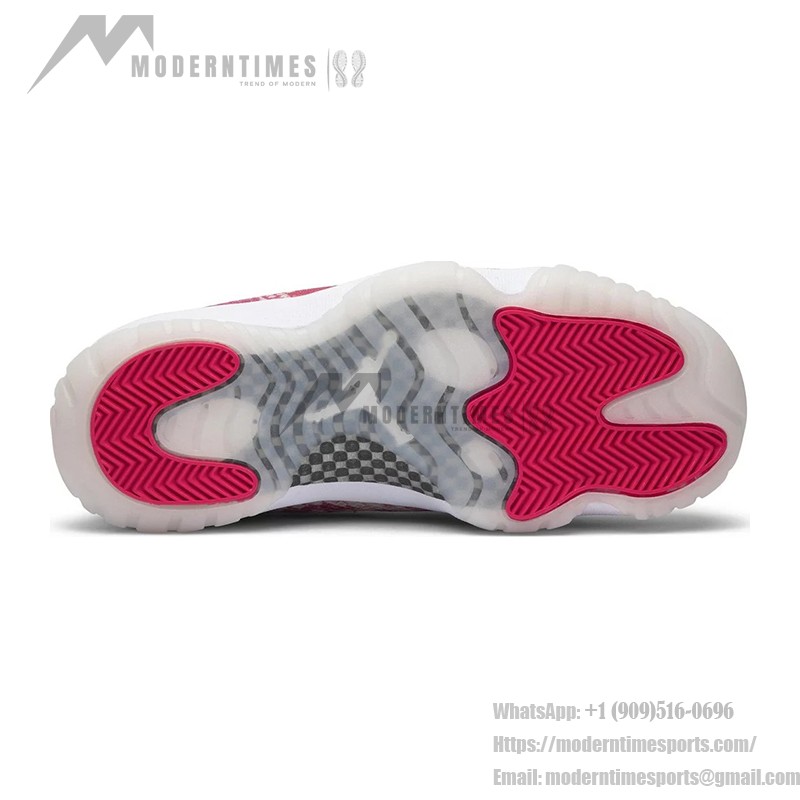 Air Jordan 11 Low 'Pink Snakeskin' AH7860-106 - White & Pink Sneaker with Snakeskin Texture and Icy Outsole