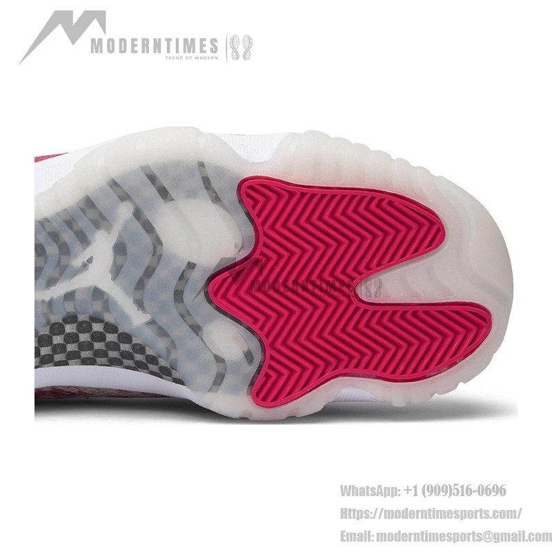 Air Jordan 11 Low 'Pink Snakeskin' AH7860-106 - White & Pink Sneaker with Snakeskin Texture and Icy Outsole