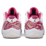 Air Jordan 11 Low 'Pink Snakeskin' AH7860-106 - White & Pink Sneaker with Snakeskin Texture and Icy Outsole