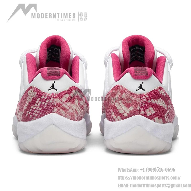 Air Jordan 11 Low 'Pink Snakeskin' AH7860-106 - White & Pink Sneaker with Snakeskin Texture and Icy Outsole