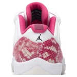 Air Jordan 11 Low 'Pink Snakeskin' AH7860-106 - White & Pink Sneaker with Snakeskin Texture and Icy Outsole