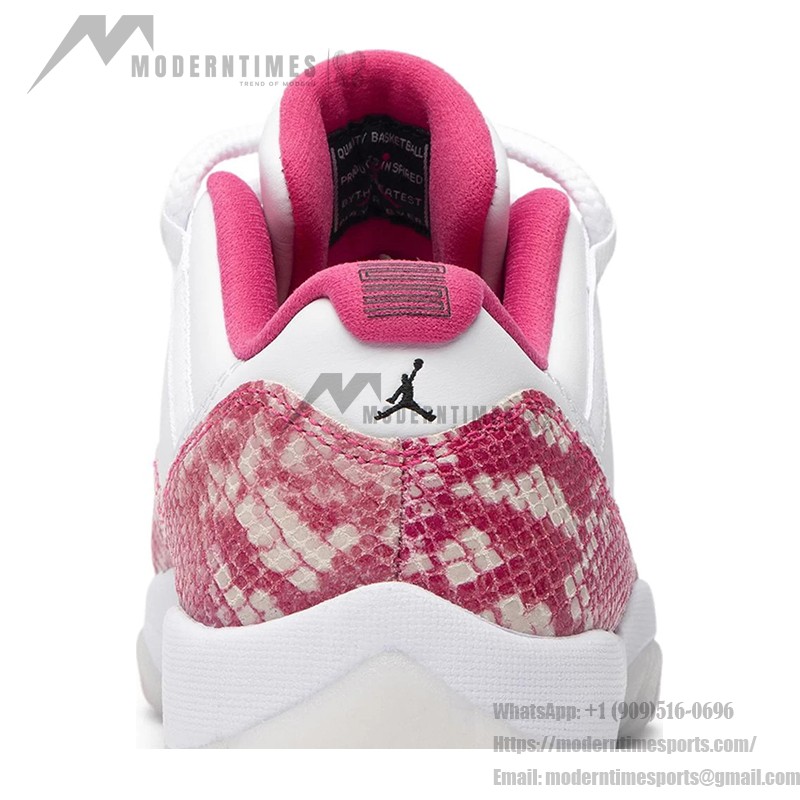 Air Jordan 11 Low 'Pink Snakeskin' AH7860-106 - White & Pink Sneaker with Snakeskin Texture and Icy Outsole