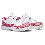 Air Jordan 11 Low 'Pink Snakeskin' AH7860-106 - White & Pink Sneaker with Snakeskin Texture and Icy Outsole