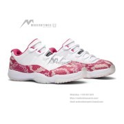 Air Jordan 11 Low 'Pink Snakeskin' AH7860-106 - Stylish White & Pink Sneaker with Snakeskin Texture and Icy Outsole