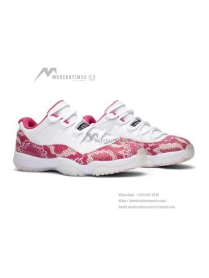 Air Jordan 11 Low 'Pink Snakeskin' AH7860-106 - Stylish White & Pink Sneaker with Snakeskin Texture and Icy Outsole