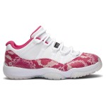 Air Jordan 11 Low 'Pink Snakeskin' AH7860-106 - White & Pink Sneaker with Snakeskin Texture and Icy Outsole