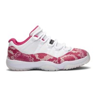 Air Jordan 11 Low 'Pink Snakeskin' AH7860-106 - Stylish White & Pink Sneaker with Snakeskin Texture and Icy Outsole