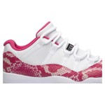 Air Jordan 11 Low 'Pink Snakeskin' AH7860-106 - White & Pink Sneaker with Snakeskin Texture and Icy Outsole