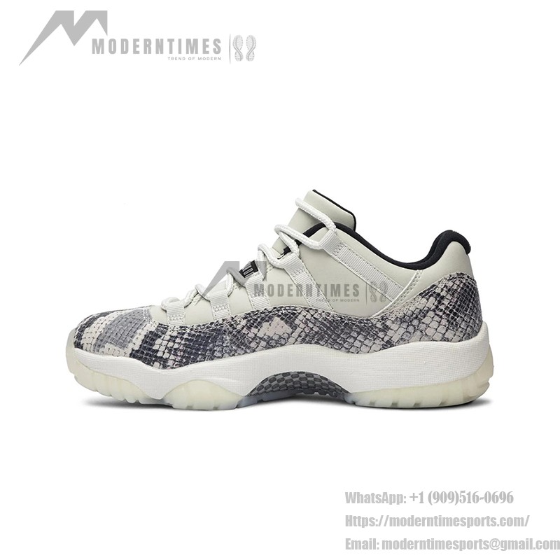 プレミアムスネークスキンディテールを備えたAir Jordan 11 Low Light Bone Snakeskin CD6846-002