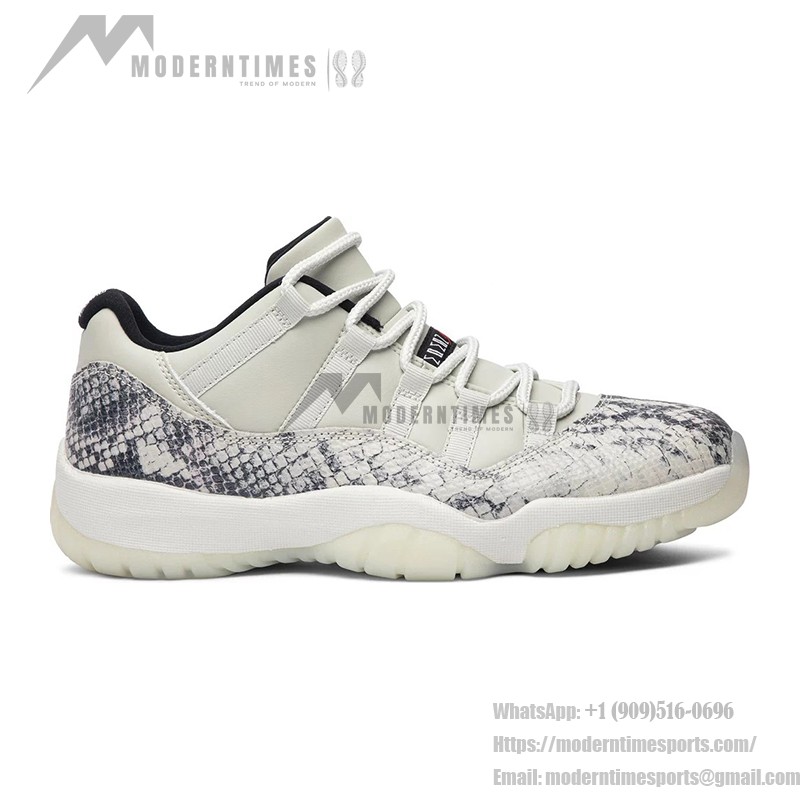 Air Jordan 11 Low Light Bone Snakeskin CD6846-002 with Premium Snakeskin Detail