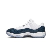 Air Jordan 11 Low "Navy Snakeskin" CD6846-102 - Premium White and Navy Sneaker with Bold Snakeskin Detailing and Icy Sole