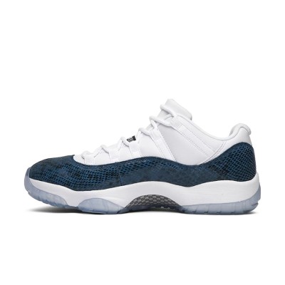 Air Jordan 11 Low "Navy Snakeskin" CD6846-102 - Premium White and Navy Sneaker with Bold Snakeskin Detailing and Icy Sole