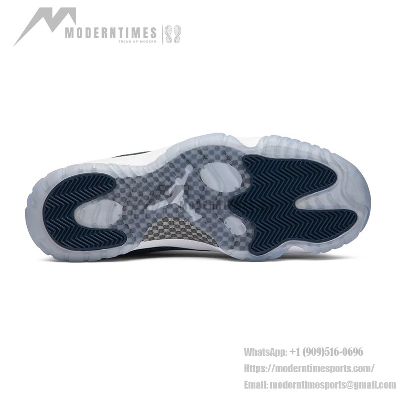 Air Jordan 11 Low "Navy Snakeskin" CD6846-102 - Premium White and Navy Sneaker with Snakeskin Detailing and Icy Sole