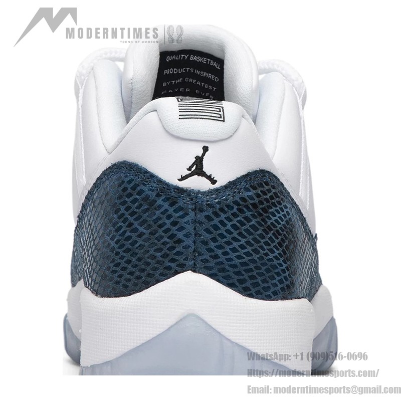 Air Jordan 11 Low "Navy Snakeskin" CD6846-102 - Premium White and Navy Sneaker with Snakeskin Detailing and Icy Sole