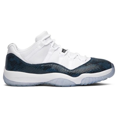 Air Jordan 11 Low "Navy Snakeskin" CD6846-102 - Premium White and Navy Sneaker with Bold Snakeskin Detailing and Icy Sole