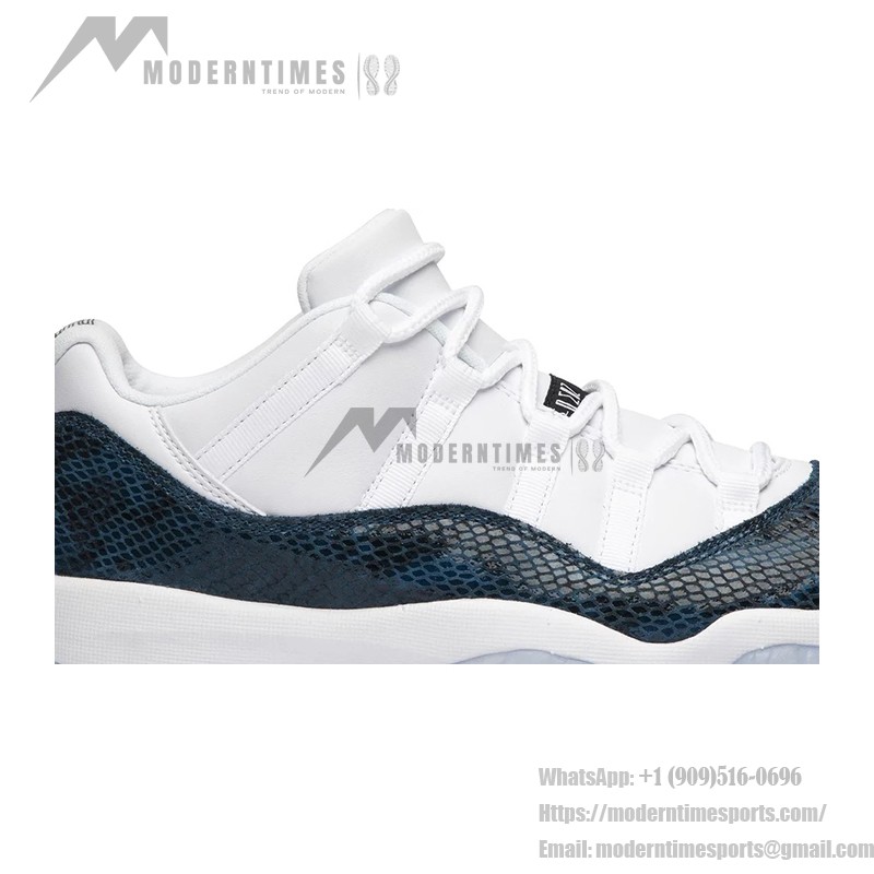 Air Jordan 11 Low "Navy Snakeskin" CD6846-102 - Premium White and Navy Sneaker with Snakeskin Detailing and Icy Sole