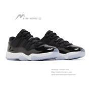 Air Jordan 11 Low 'Black & White' FV5104-004 - Sleek Patent Leather Sneakers with Icy Outsole