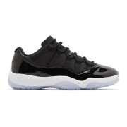 Air Jordan 11 Low 'Black & White' FV5104-004 - Sleek Patent Leather Sneakers with Icy Outsole