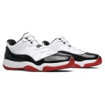 Air Jordan 11 Low "Bred" AV2187-160 - Black, White & Red Sneakers with Patent Leather Finish