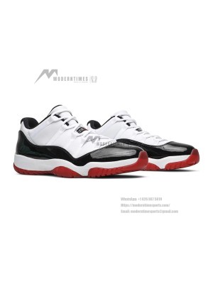 Air Jordan 11 Low "Bred" AV2187-160 - Iconic Black, White & Red Sneakers with Patent Leather Finish