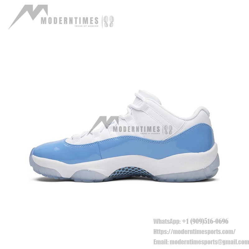 Air Jordan 11 Low "UNC" 528895-106 - White and Carolina Blue Sneakers with Icy Sole