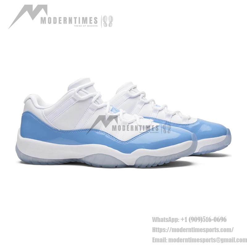 Air Jordan 11 Low "UNC" 528895-106 - White and Carolina Blue Sneakers with Icy Sole