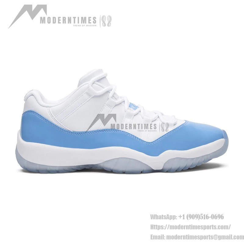 Air Jordan 11 Low "UNC" 528895-106 - White and Carolina Blue Sneakers with Icy Sole