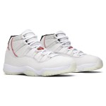 Air Jordan 11 Retro 378037-016 Classic White Sneakers with Red Accents and Milky Sole