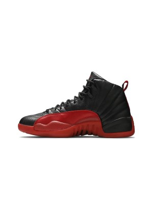 Air Jordan 12 Retro "Flu Game" 136001-063 - Iconic Black and Red Sneakers with Premium Leather