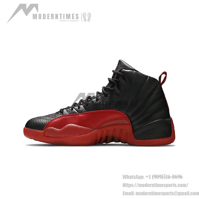 Air Jordan 12 Retro "Flu Game" 136001-063 - Iconic Black and Red Sneakers with Premium Leather