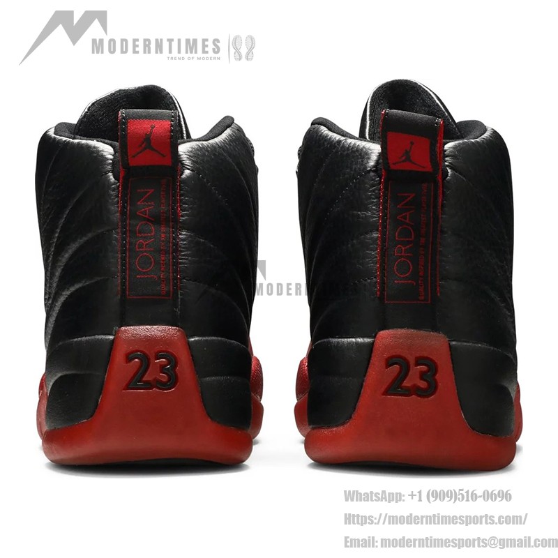 Air Jordan 12 Retro "Flu Game" 136001-063 - Iconic Black and Red Sneakers with Premium Leather