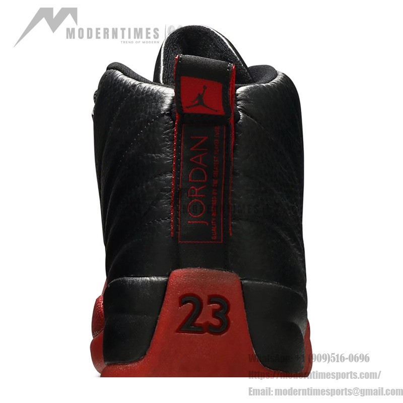 Air Jordan 12 Retro "Flu Game" 136001-063 - Iconic Black and Red Sneakers with Premium Leather