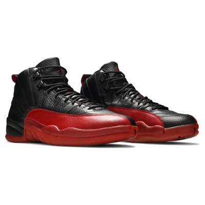 Air Jordan 12 Retro "Flu Game" CT8013-002 - Iconic Black and Red Sneakers with Premium Leather