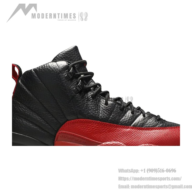 Air Jordan 12 Retro "Flu Game" 136001-063 - Iconic Black and Red Sneakers with Premium Leather