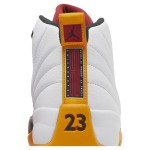 Air Jordan 12 Retro DR8887-100 - プレミアムレザー仕上げのホワイト、ブラック＆イエロースニーカー