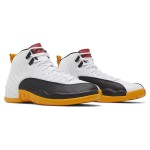 Air Jordan 12 Retro DR8887-100 - プレミアムレザー仕上げのホワイト、ブラック＆イエロースニーカー