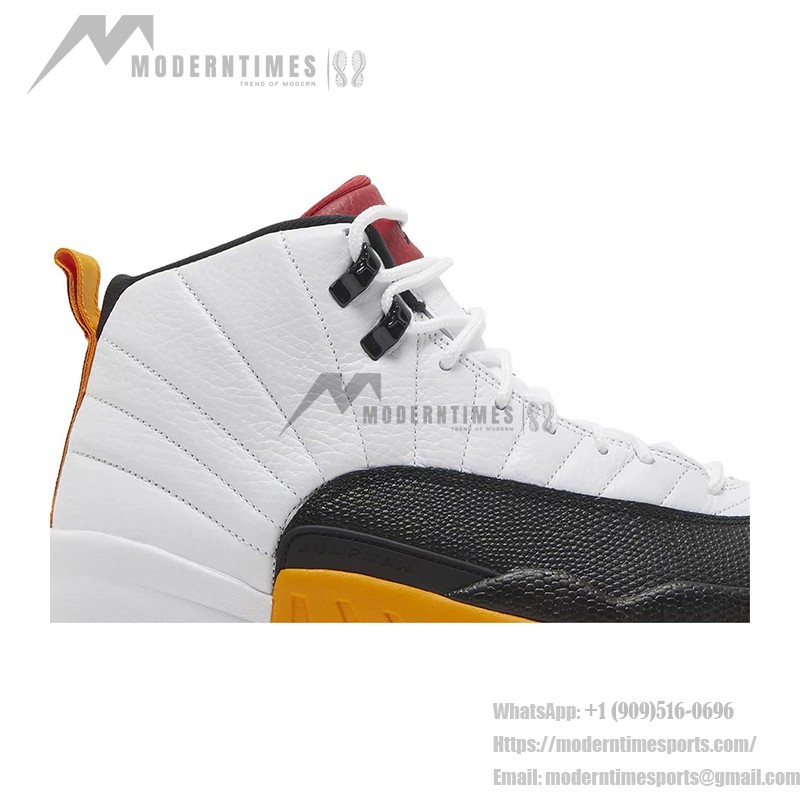 Air Jordan 12 Retro DR8887-100 - プレミアムレザー仕上げのホワイト、ブラック＆イエロースニーカー