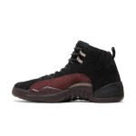 Air Jordan 12 Retro "Black/Burgundy" DV6989-001 - Black Sneakers with Burgundy Suede Accents