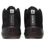 Air Jordan 12 Retro "Black/Burgundy" DV6989-001 - Black Sneakers with Burgundy Suede Accents