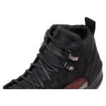 Air Jordan 12 Retro "Black/Burgundy" DV6989-001 - Black Sneakers with Burgundy Suede Accents