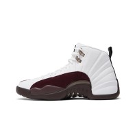 Air Jordan 12 Retro "White/Burgundy" DV6989-100 - Elegant White Sneakers with Premium Burgundy Suede Accents