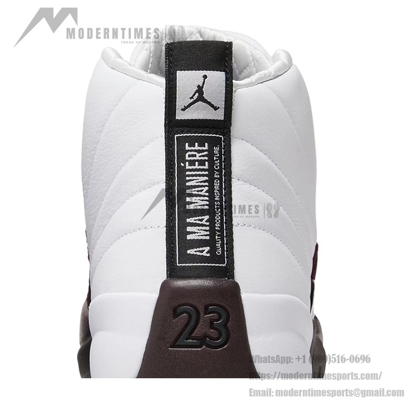 Air Jordan 12 Retro "White/Burgundy" DV6989-100 - Elegant White Sneakers with Burgundy Suede Accents