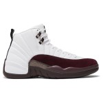 Air Jordan 12 Retro "White/Burgundy" DV6989-100 - Elegant White Sneakers with Burgundy Suede Accents