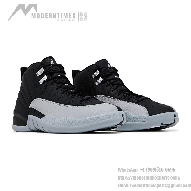 Air Jordan 12 Retro "Black/Grey" CT8013-010 - Classic Black and Grey Sneaker with Premium Leather