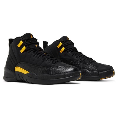 Air Jordan 12 Retro "Black/Yellow" CT8013-071 - Iconic Black Sneakers with Bold Yellow Accents and Premium Leather