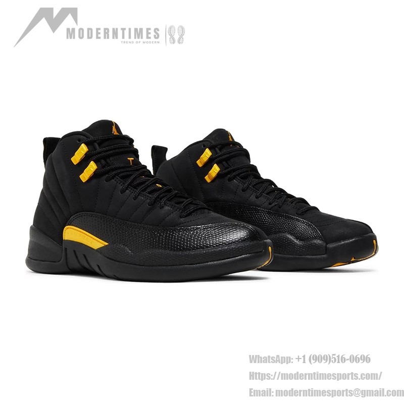 Air Jordan 12 Retro "Schwarz/Gelb" CT8013-071 - Schwarze Sneaker mit Gelben Akzenten