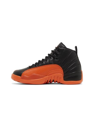 Air Jordan 12 Retro "Schwarz/Orange" FD9101-081 - Markante schwarze Sneaker mit auffälligen orangenen Akzenten und Premium-Leder