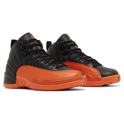 Air Jordan 12 Retro "Black/Orange" FD9101-081 - Bold Black Sneakers with Striking Orange Accents and Premium Leather