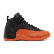 Air Jordan 12 Retro "Schwarz/Orange" FD9101-081 - Markante schwarze Sneaker mit auffälligen orangenen Akzenten und Premium-Leder